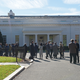 Reporters waiting for Donald Trump outside the West Wing. Photo: AP